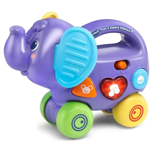 VTech Baby Learning Toy Interactive Push and Explore Elephant - Picture 1 of 14